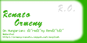 renato ormeny business card